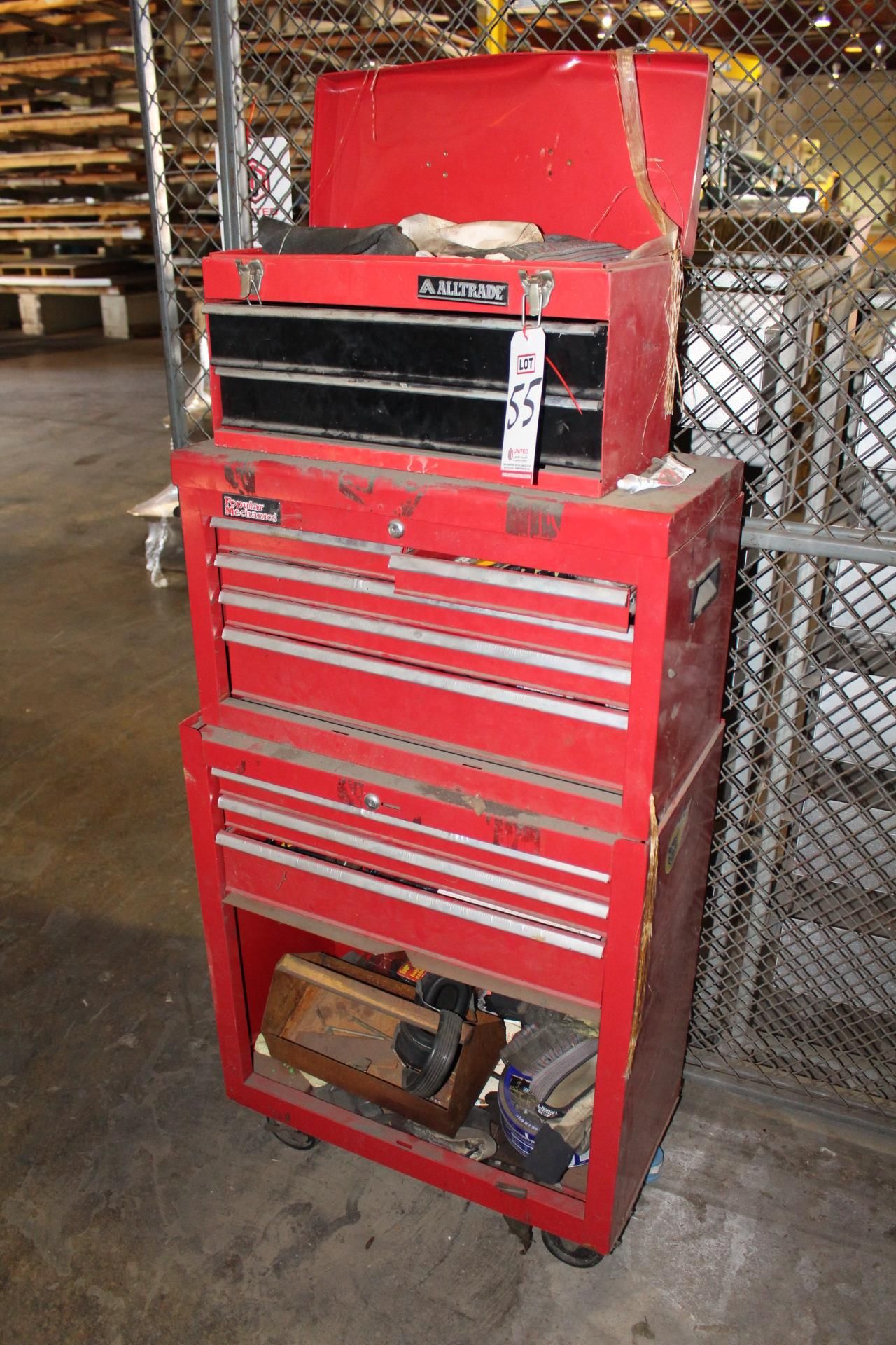 3-PC TOOLBOX SET, W/ MISC CONTENTS