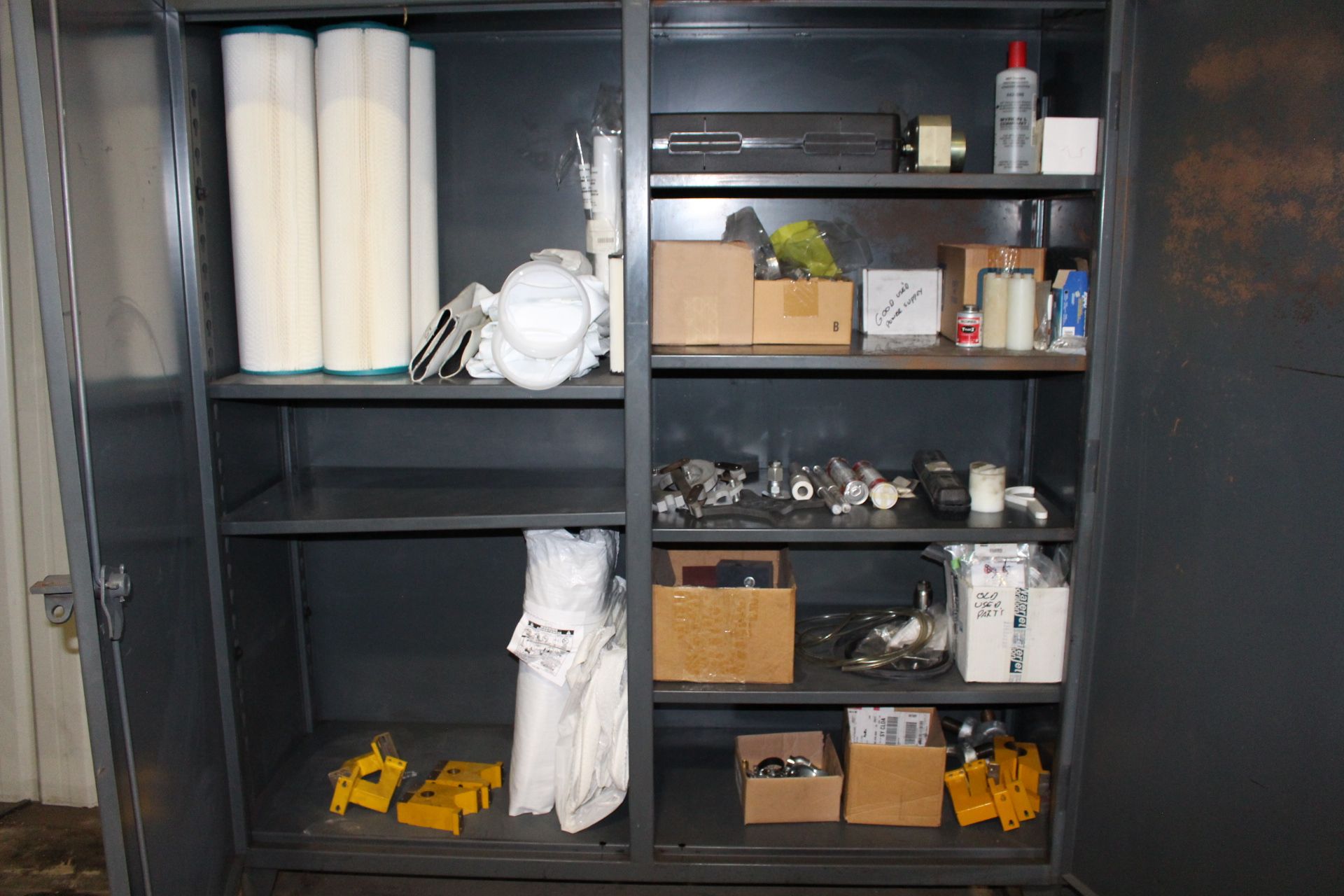 LOT - CONTENTS OF LARGE STORAGE CABINET, TO INCLUDE A LARGE SELECTION OF WATERJET PARTS AND SUPPLIES