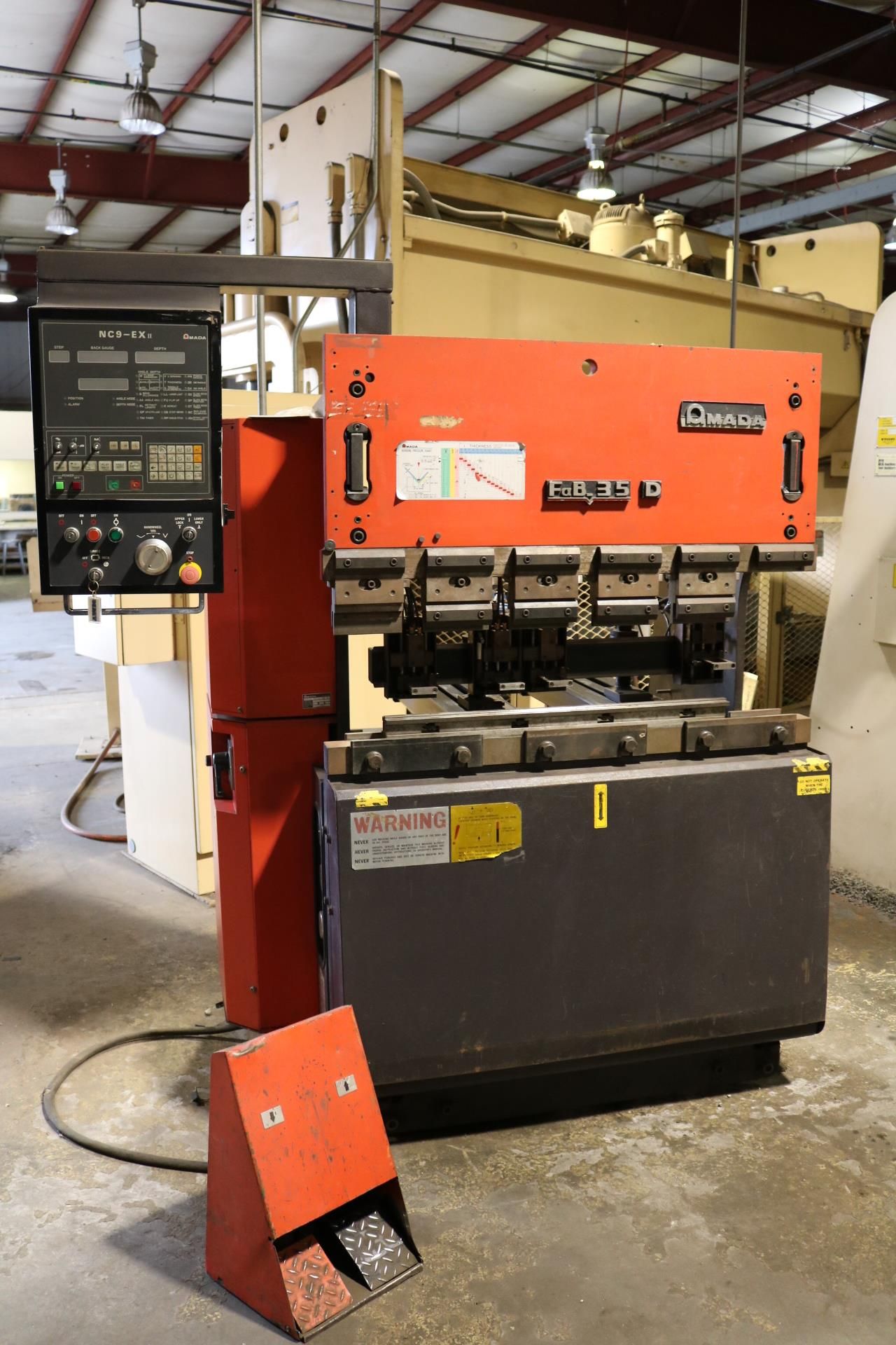 AMADA FBD3512E HYDRAULIC PRESS BRAKE, 35 TON X 4’, NC9-EXII CONTROL, S/N 3500215