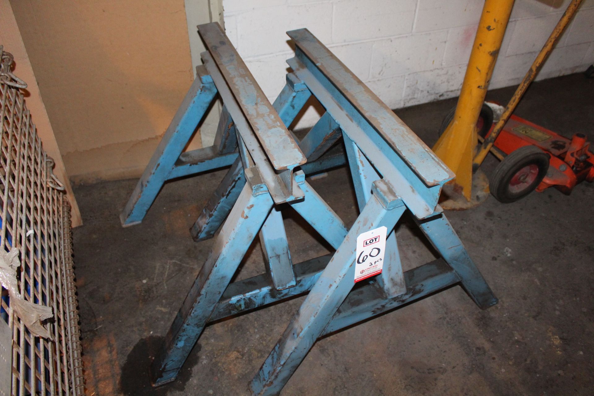 LOT - (2) STEEL SAWHORSES, 27-1/2" HT