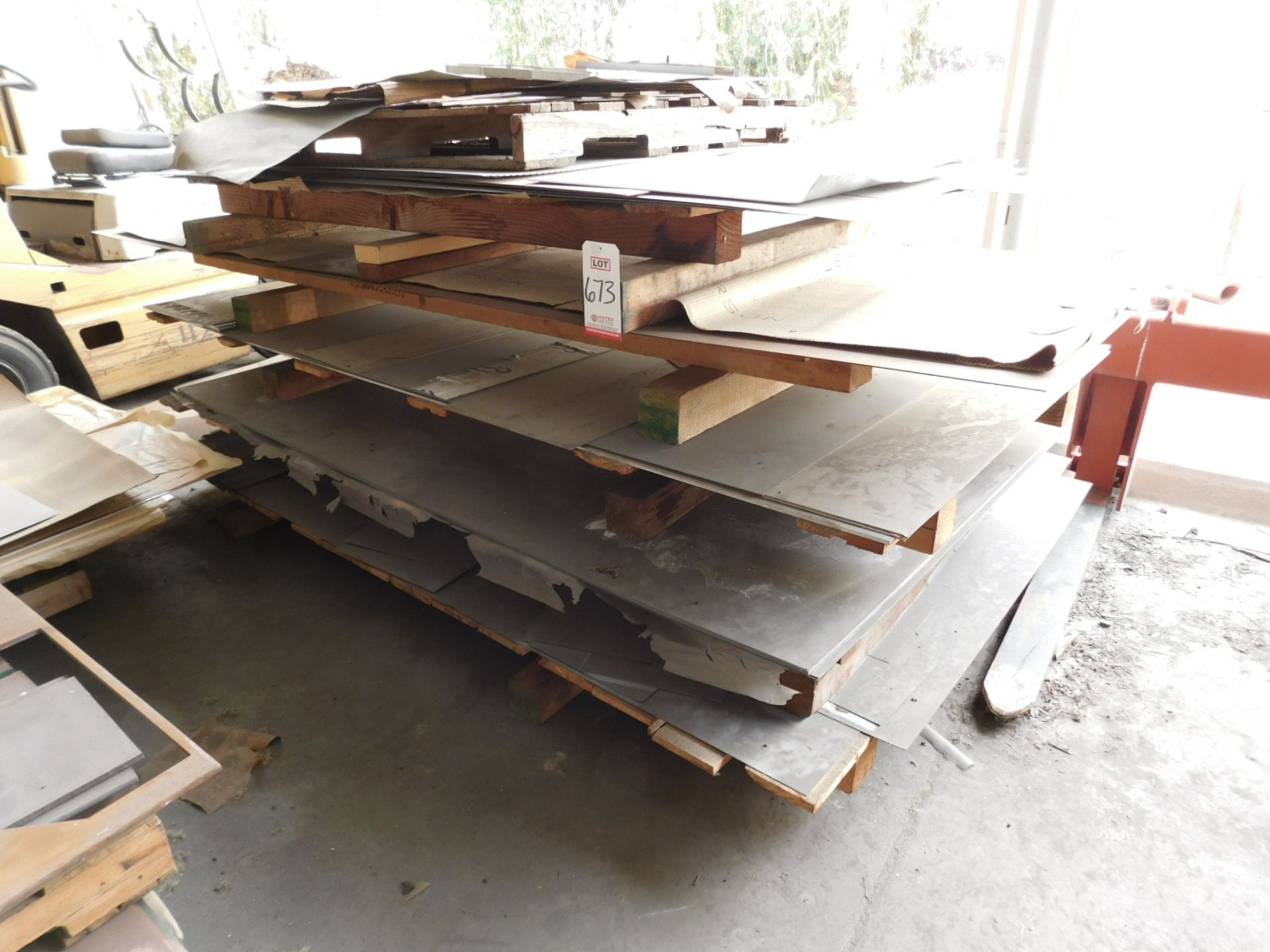 LOT - STACK OF STEEL AND ALUMINUM SHEET STOCK