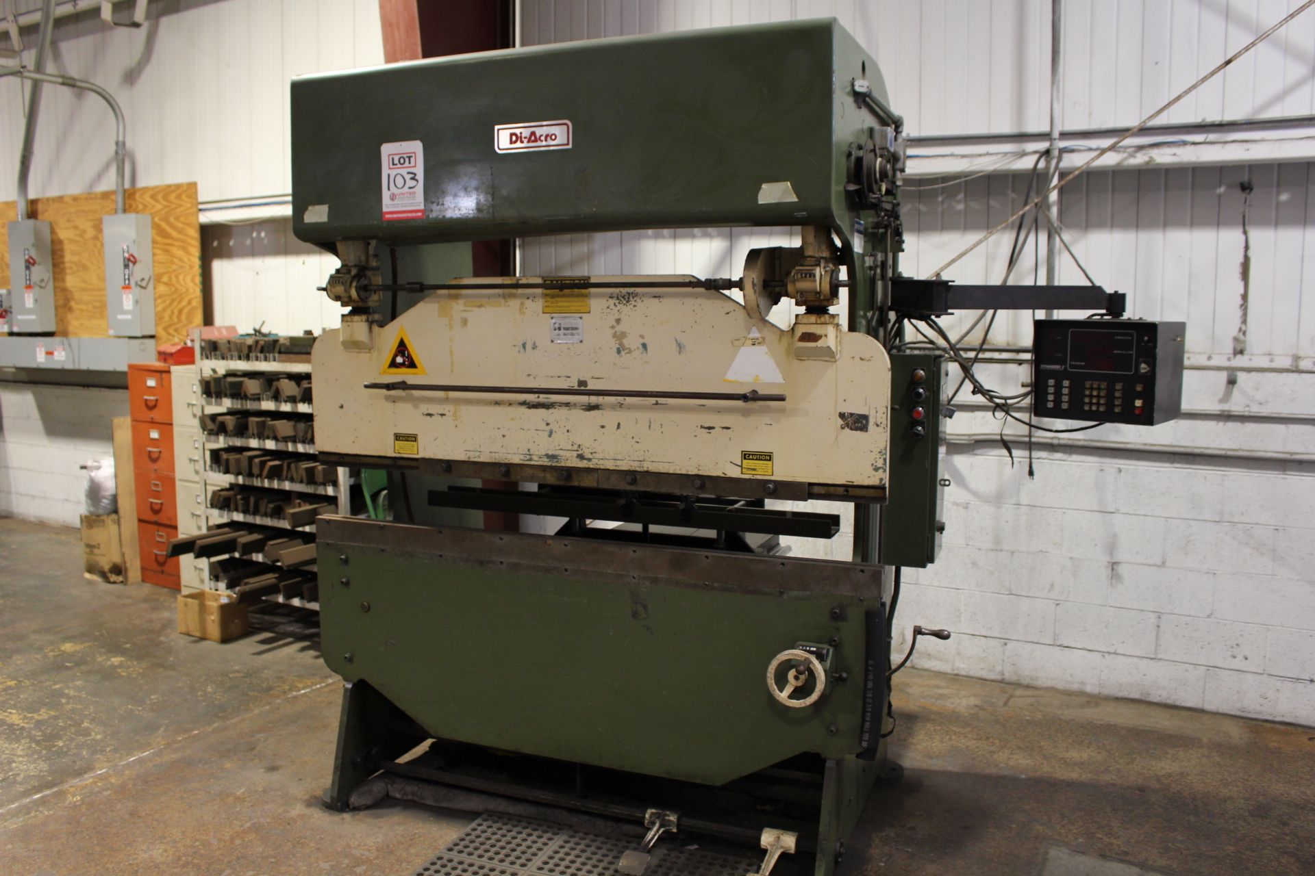 DI-ACRO 14-72 HYDRA-MECHANICAL PRESS BRAKE, S/N 6600380580, DYNABEND 1 CNC CONTROL, 35 TONS X 6'