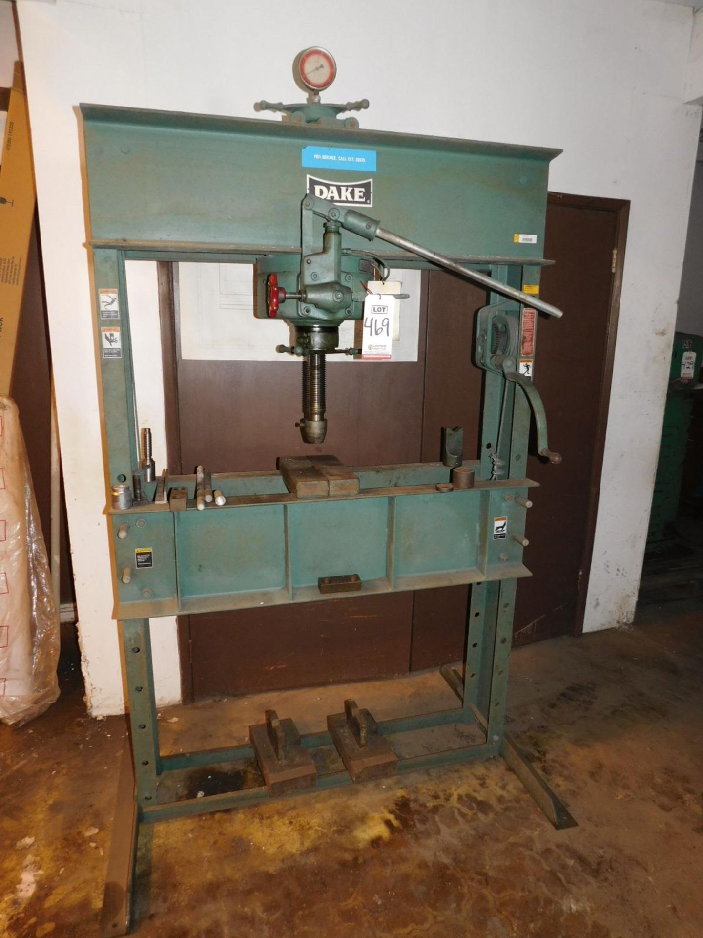 DAKE 75H H-FRAME SHOP PRESS, 75-TON