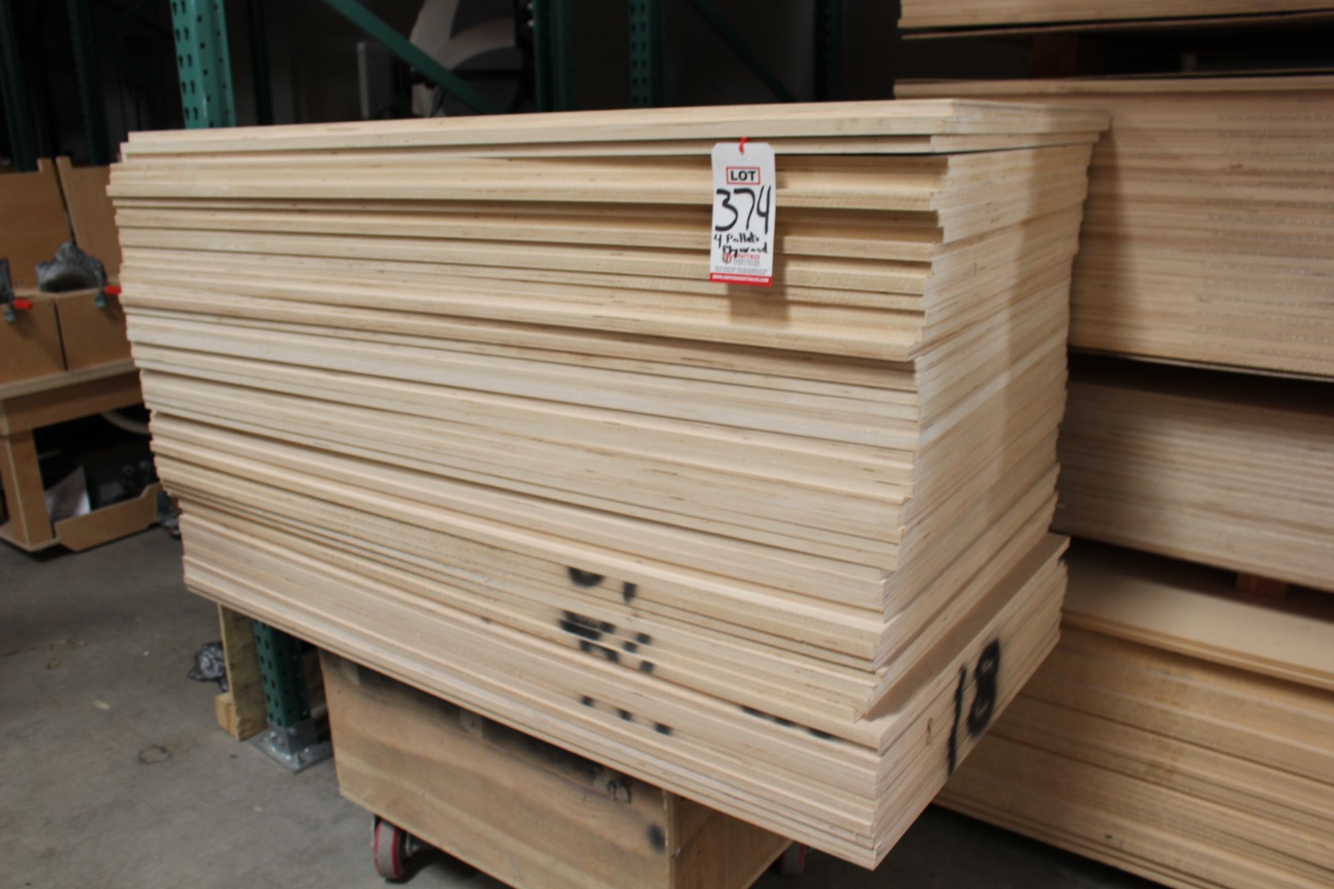 LOT - (4) STACKS OF HIGH QUALITY BIRCH PLYWOOD: (19) PCS OF 5/8" X 4' X 8', (18) PCS OF 3/4" X 5'