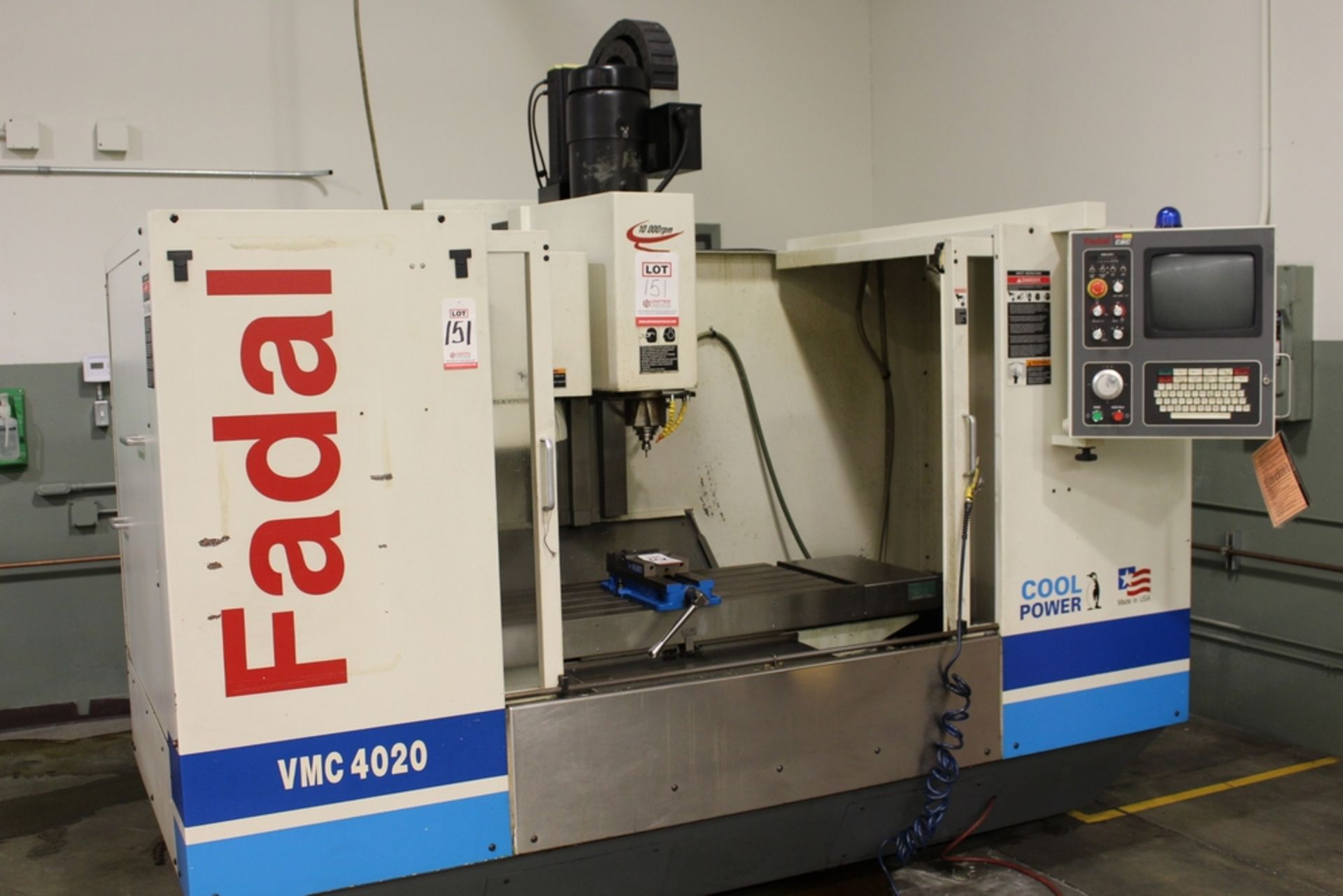 2001 FADAL MODEL 906 VERTICAL MACHINING CENTER, 4020HT, S/N 032001042337, 10,000 RPM SPINDLE, COOL