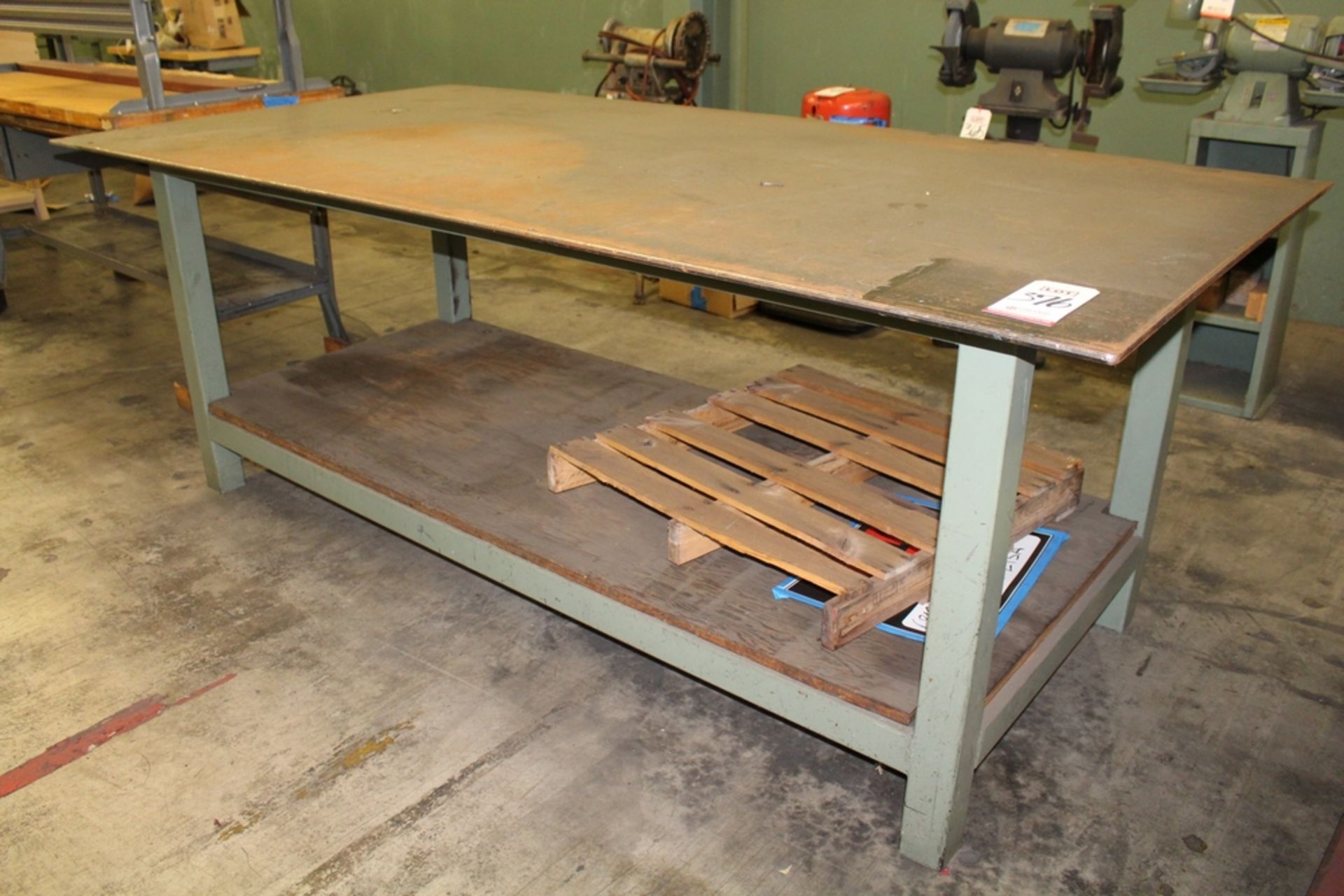 8' X 4' STEEL TABLE, 7/16" THICK TOP