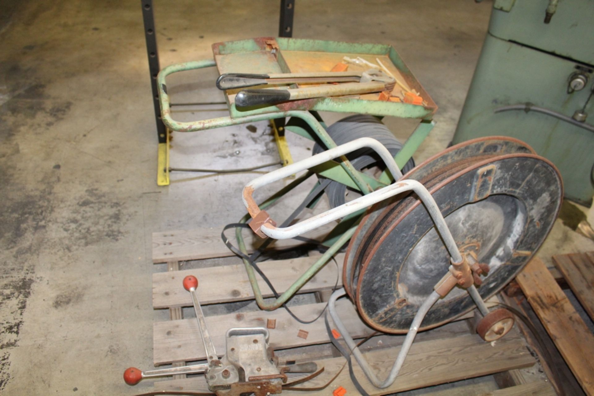 LOT - PALLET OF BANDING CARTS AND TOOLS