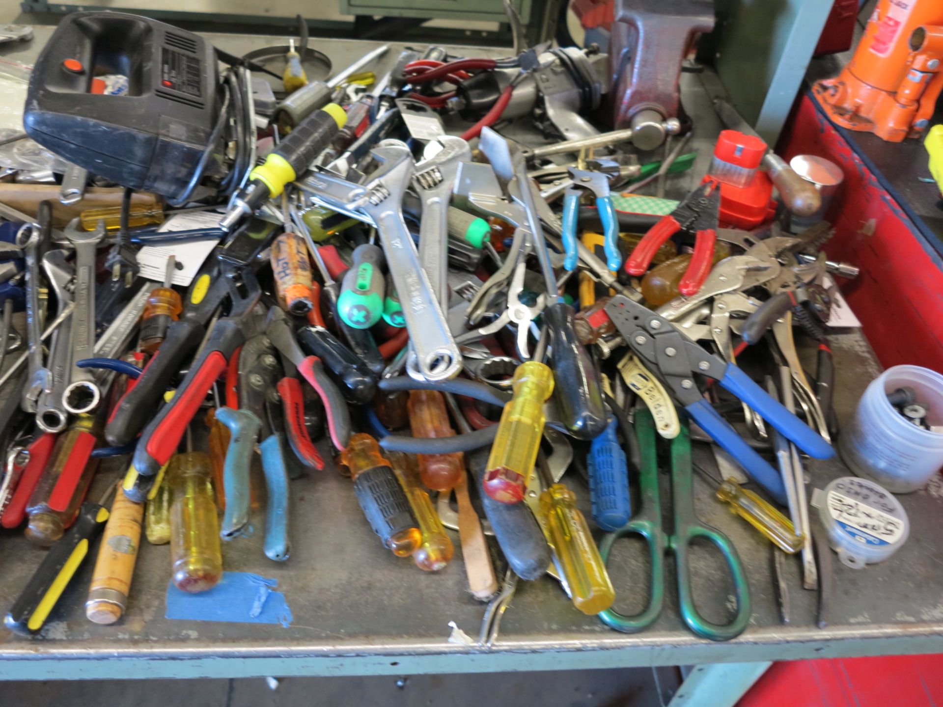 STEEL WORKBENCH, FULL OF HAND TOOLS - Image 5 of 5