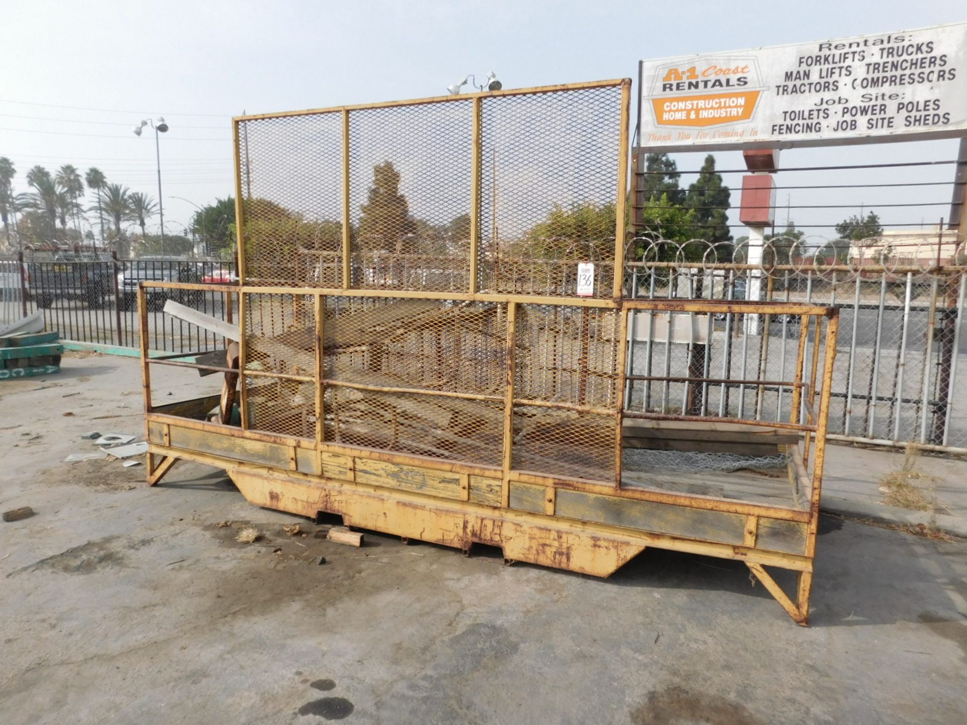 AERIAL WORK PLATFORM FOR FORKLIFT, APPROX 15' X 6'