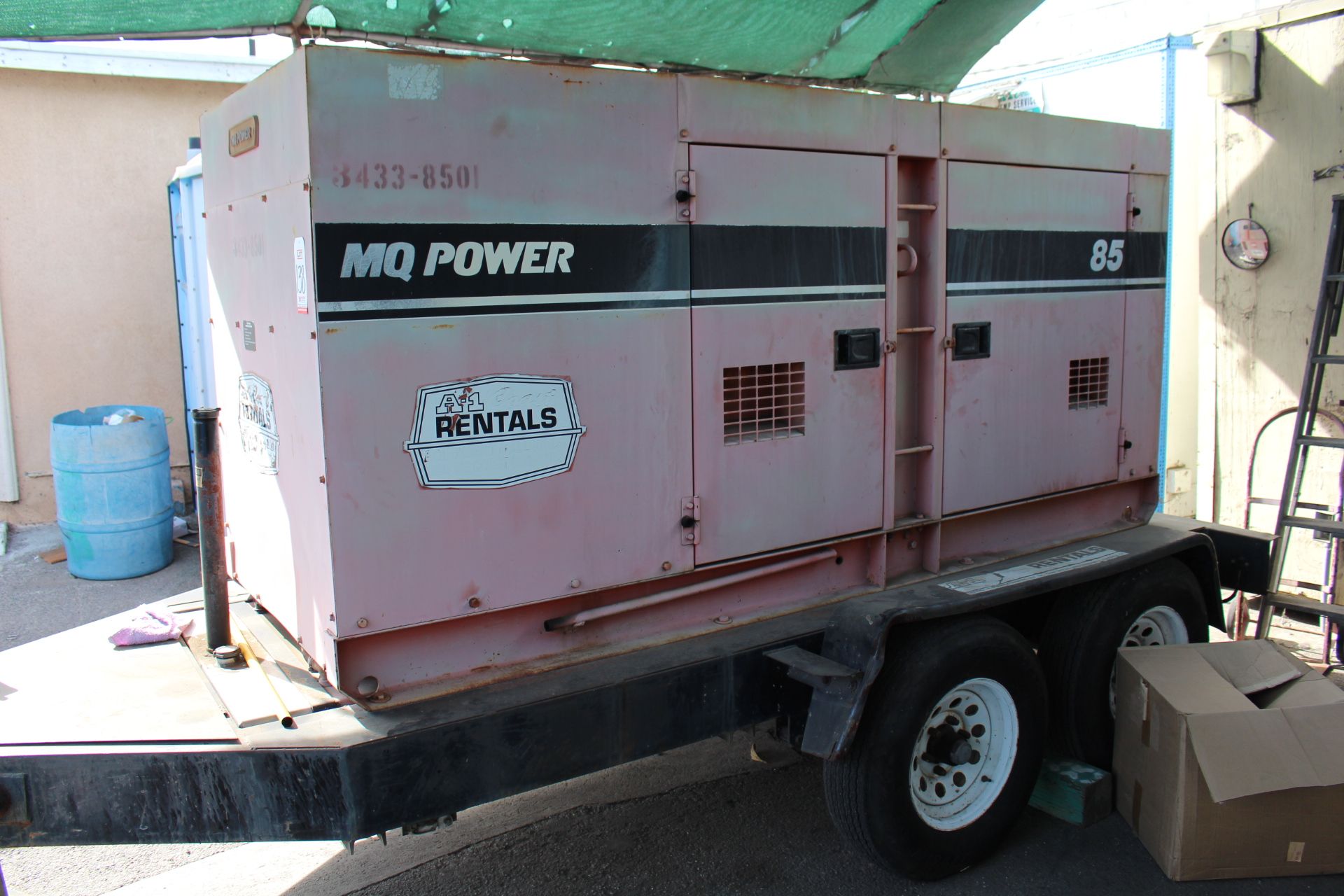 MQ POWER WHISPERWATT PORTABLE AC GENERATOR, MODEL DB-1001M, 85 KVA, DIESEL, TRAILER MOUNTED (LATE... - Image 2 of 4