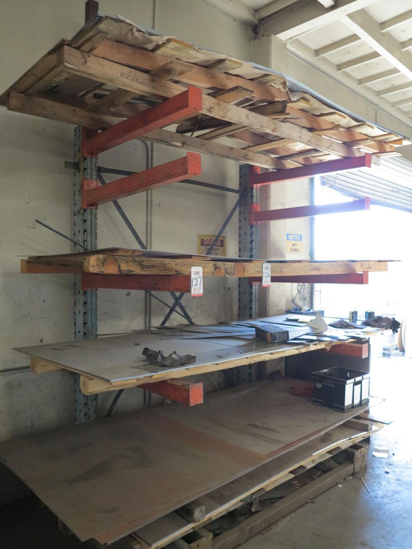CANTILEVER RACK, 80"W X 9'H, 4' ARMS, CONTENTS NOT INCLUDED - Image 2 of 2