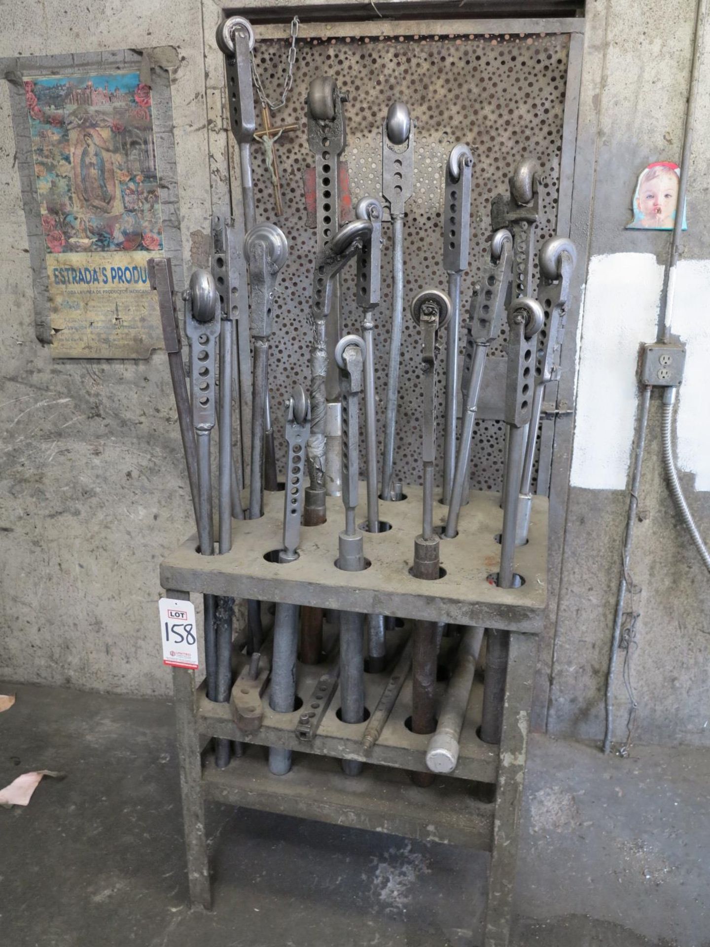 LOT - RACK, W/ CONTENTS OF FORMING IMPLEMENTS