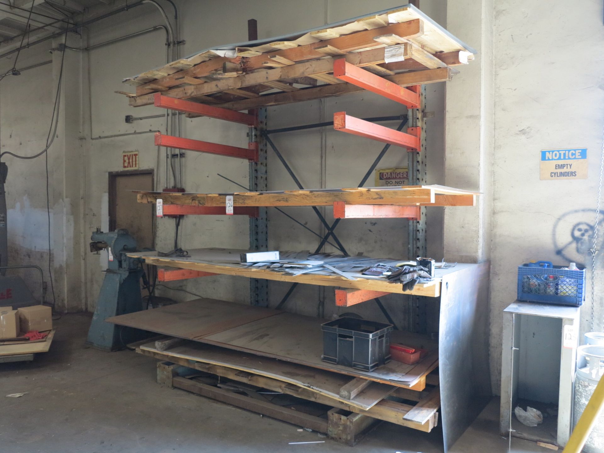 CANTILEVER RACK, 80"W X 9'H, 4' ARMS, CONTENTS NOT INCLUDED