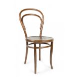 SESSEL NR.14. Gebrüder Thonet. Wien. Um 1890. Entwurf Gebrüder Thonet. Buchenholz, massiv gebogen,