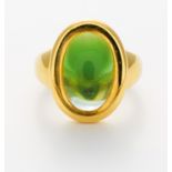 CARTIERPeridot-Ring. Frankreich, um 1990. 750/- Gelbgold, gest., Gesamtgewicht: 18,5g. EU-RM: 61.