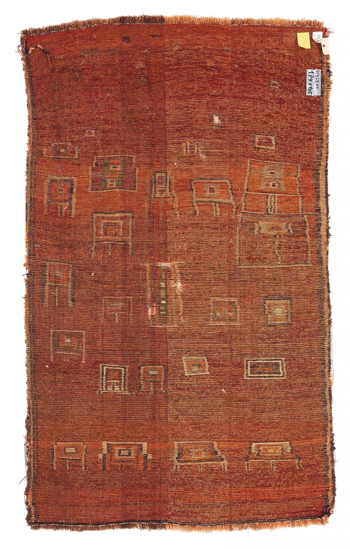 zurückgezogenGabbeh, Luri.Early 20th Century. 174 x 105cm. Condition C/D. (Repairs, Sides damaged). - Bild 2 aus 3