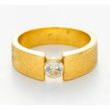 DIAMANT-RING. Deutschland, um 1990. 585/- Gelbgold, gest., Gesamtgewicht: 6,5g. EU-RM: 51,5. 1