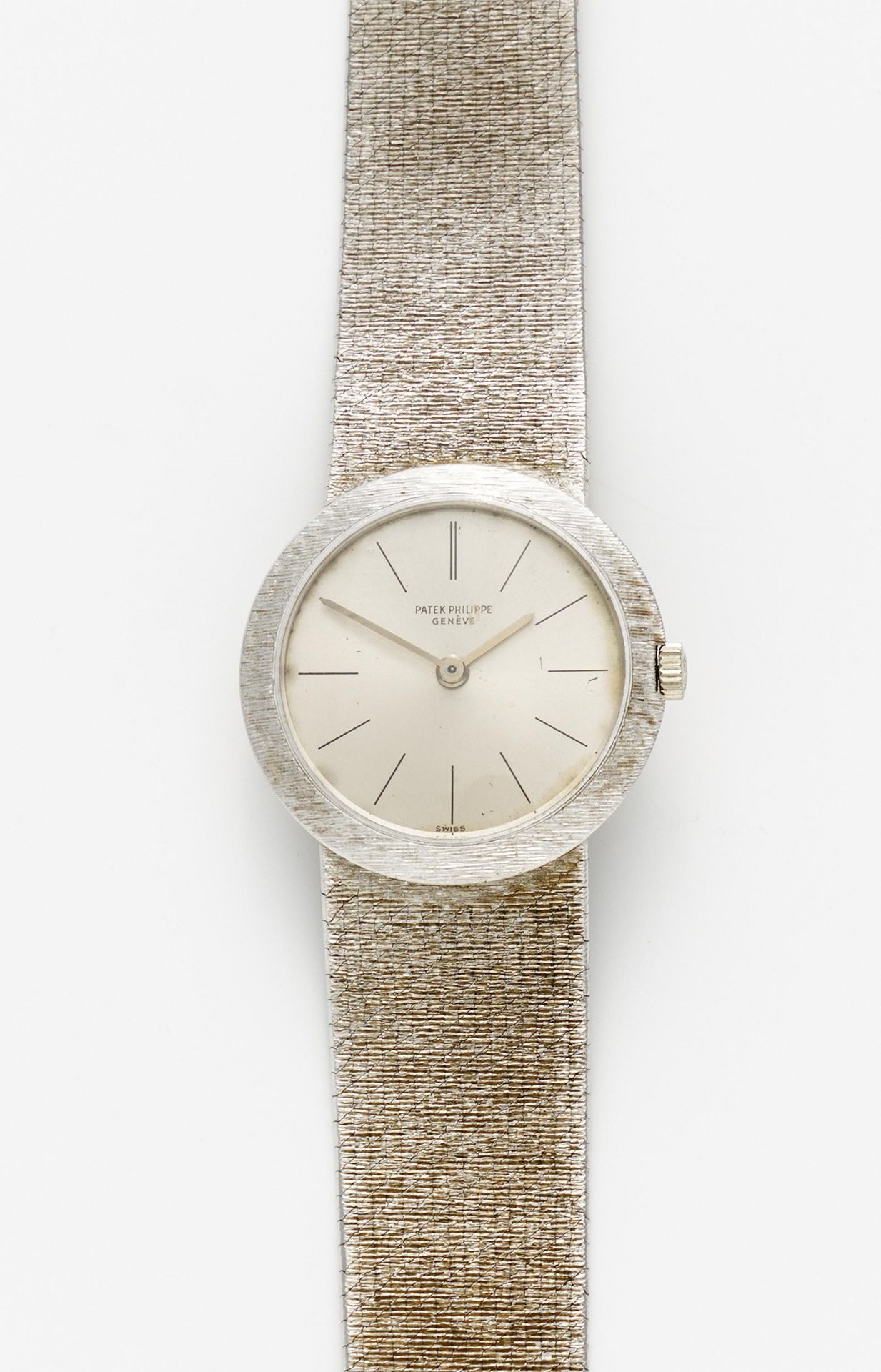 PATEK PHILIPPESchweiz, um 1960.Damenuhr. Handaufzug. 750/- Weißgold, gestempelt, Zffbl. silbern,