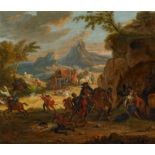 Meulen, Adam Frans van der1632 Brüssel - 1690 Paris - zugeschriebenDer Überfall. Öl auf Leinwand.