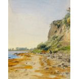 Dücker, Eugène Gustav1841 Arensburg - 1916 DüsseldorfMaler am Strand auf Rügen (?). Aquarell auf