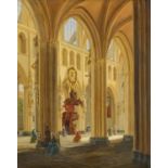Villeret, Francois EtienneParis um 1800 - 1866Im Inneren einer französischen Kathedrale (zu Reims?).