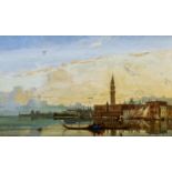 Duvieux, HenriParis 1855 - 1902Bacino San Marco mit Blick auf den Dogenpalast. Öl auf Leinwand. 17 x