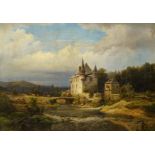 Dahl, Carl1810 Berlin - 1887 OsnabrückHerrenhaus in der Landschaft. Öl auf Leinwand. 79 x 110cm.