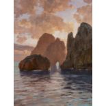 Böhme, Karl1866 Hamburg - 1939 MünchenDie Faraglioni vor Capri. Öl auf Leinwand. 123 x 93cm.