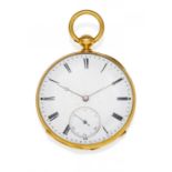 PATEK PHILIPPESchweiz, um 1860.Taschenuhr. Handaufzug. 750/- Gelbgold, Zffbl. Email, zweiteilig,