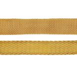 ZWEI GOLD-ARMBÄNDER. Deutschland/Italien, um 1960/80. 750/- Gelb-/Roségold, Gesamtgewicht: 114,0g. L