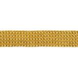 GOLD-ARMBAND. Deutschland, um 1970. 585/- Gelbgold, Gesamtgewicht: 59,0g. B x L=ca. 2,5 x 20,0cm.