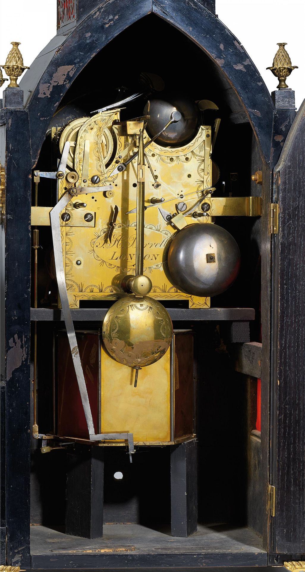 BRACKET CLOCK MIT CARILLON UND VOGELAUTOMAT. London. Um 1840. John Henry Borrell. Ebonisiertes - Image 2 of 2