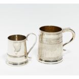 GROßER QUEEN ANNE MUG UND KLEINER MUG. London. 1709-10. Robert Cooper. / Exeter. 1716-17. Silber.