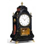 BRACKET CLOCK MIT CARILLON UND VOGELAUTOMAT. London. Um 1840. John Henry Borrell. Ebonisiertes