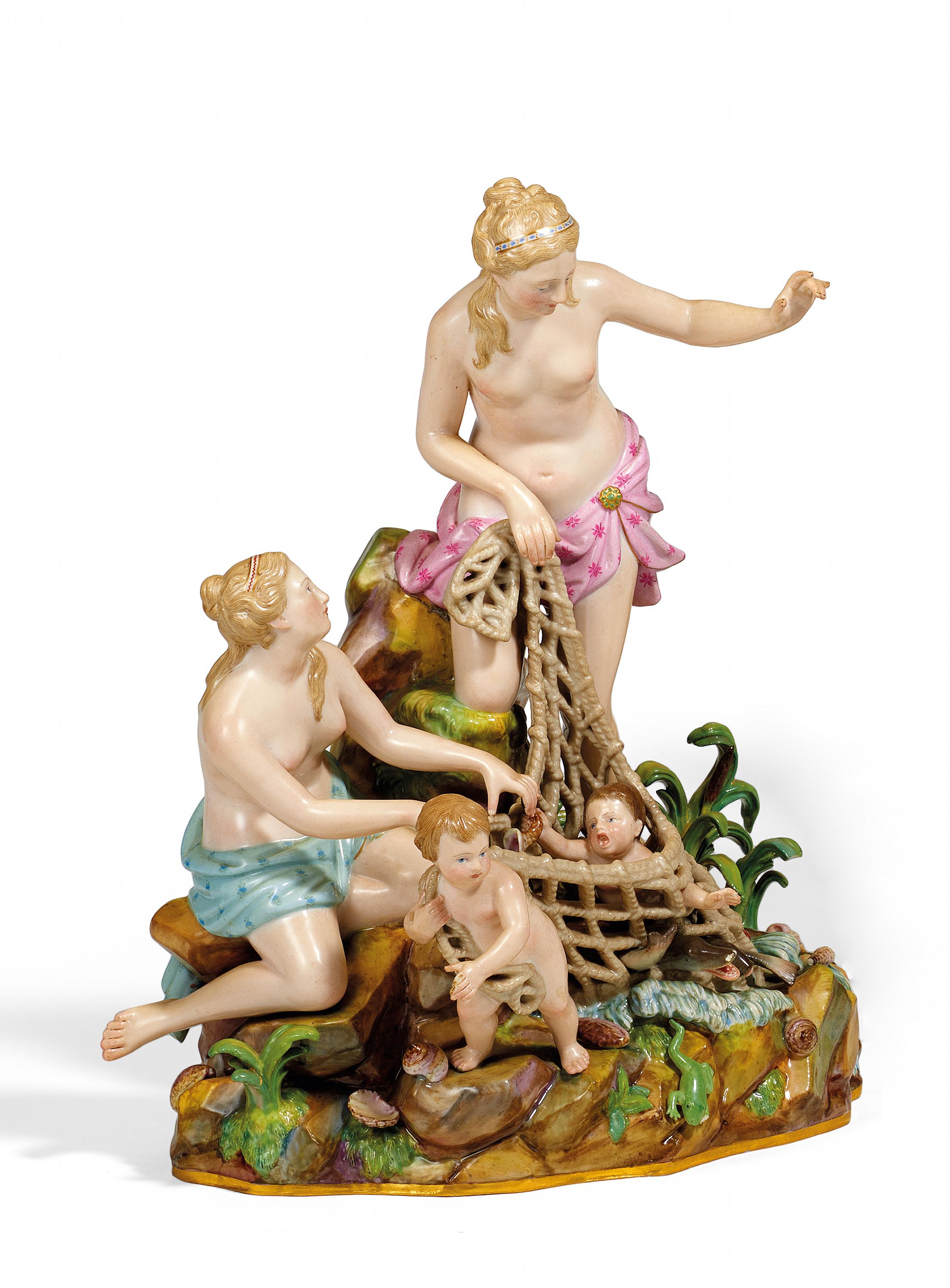 TRITONENFANG. Meissen. Mitte 19. Jh. Modell J.J. Kaendler, J.C. Schönheit, C.C. Punct. Porzellan,