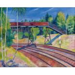 Felixmüller, Conrad1897 Dresden - 1977 BerlinEisenbahnübergang in der Heide (Klotzsche). 1929. Öl