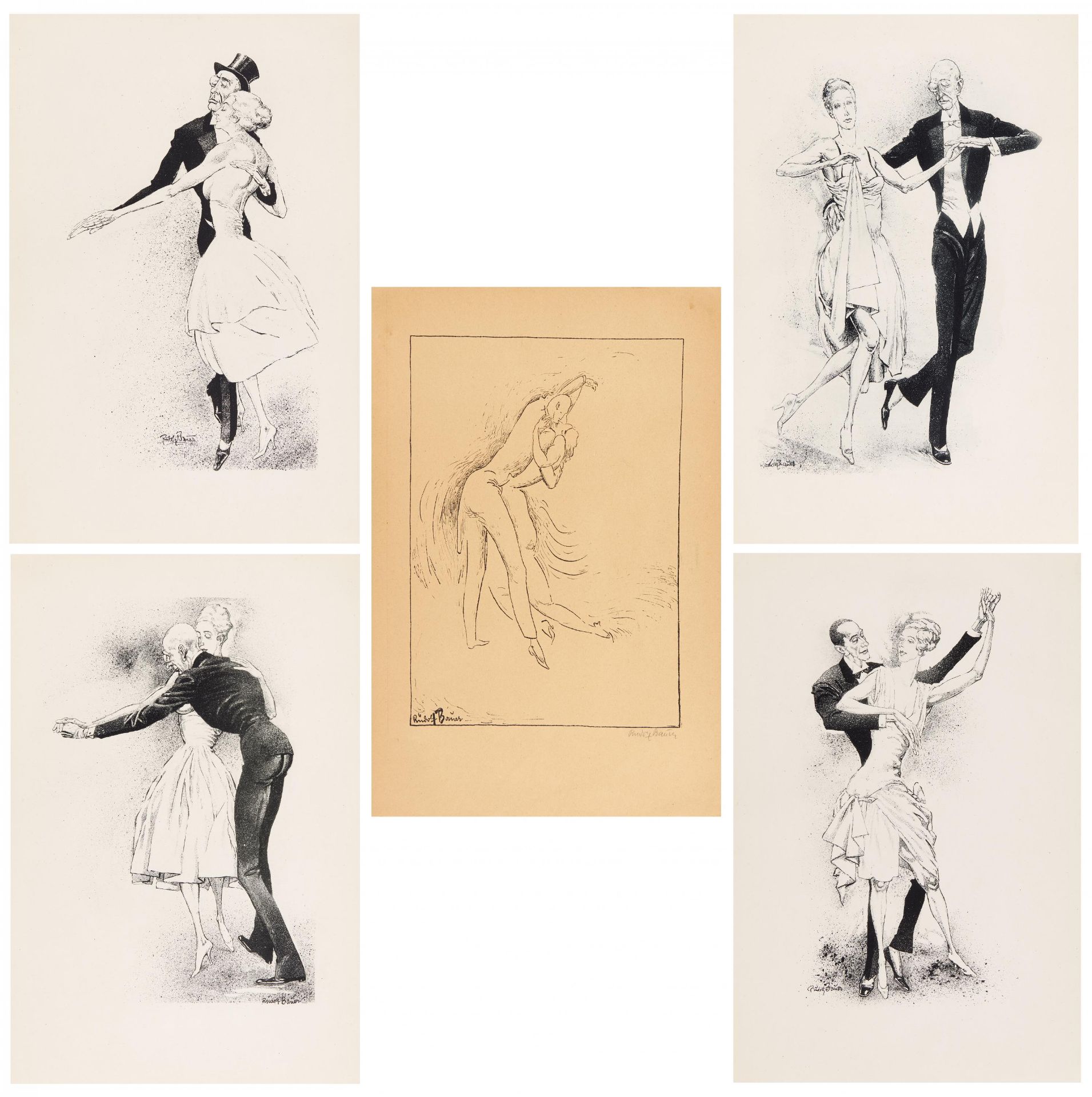 Bauer, Rudolf1889 Lindenwald - 1953 Deal/New JerseyStufe Eins - Tanzbilder. 1921. Mappe mit sieben