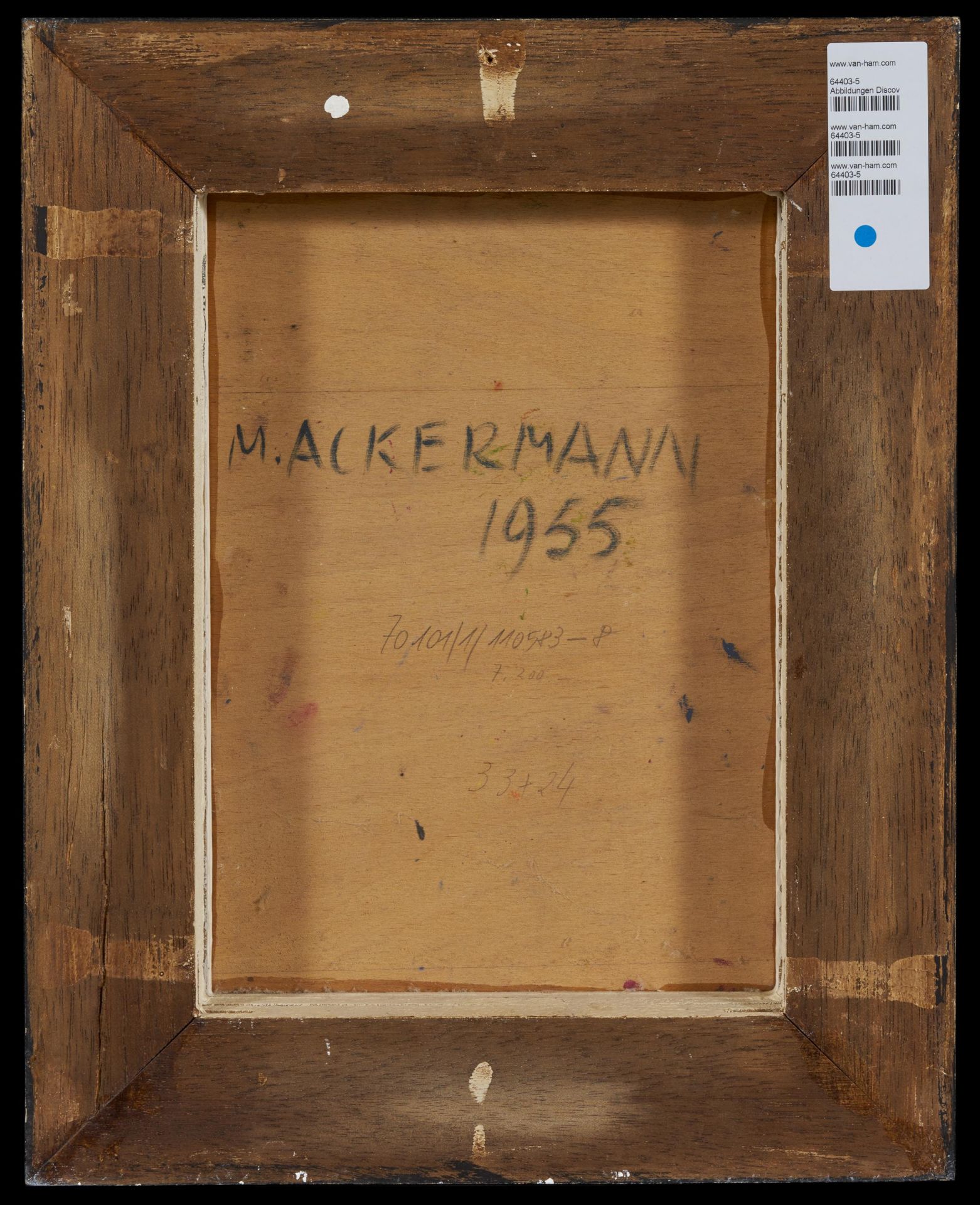Ackermann, Max1887 Berlin - 1975 UnterlengenhardtOhne Titel. 1955. Öl auf Holz. 33 x 24cm. - Bild 2 aus 2