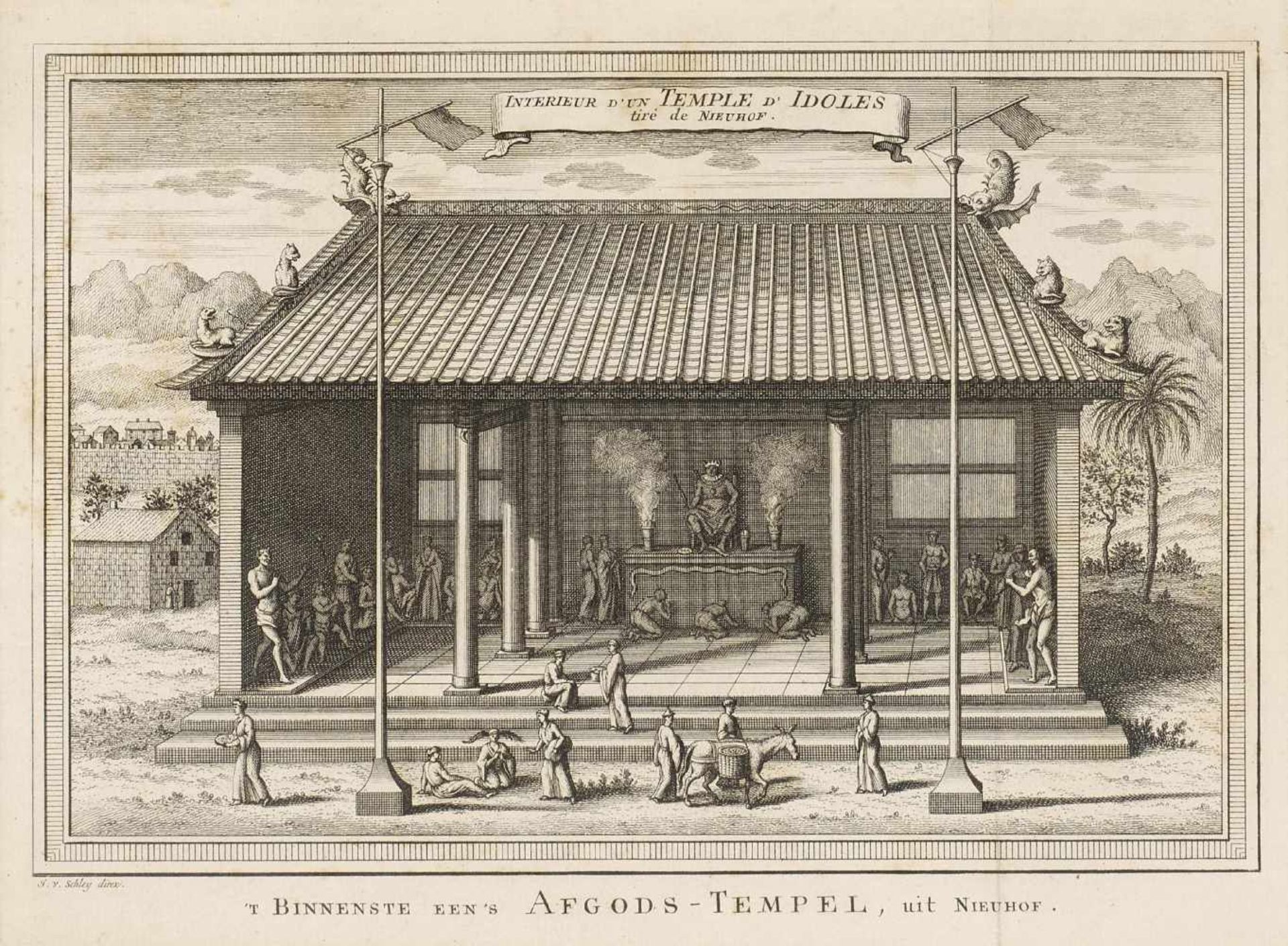 ACHTZEHN KUPFERSTICHE MIT ANSICHTEN AUS CHINA. Niederlande. Ca. 1808. Wohl 'Reinier Vinkeles (1741- - Bild 2 aus 18