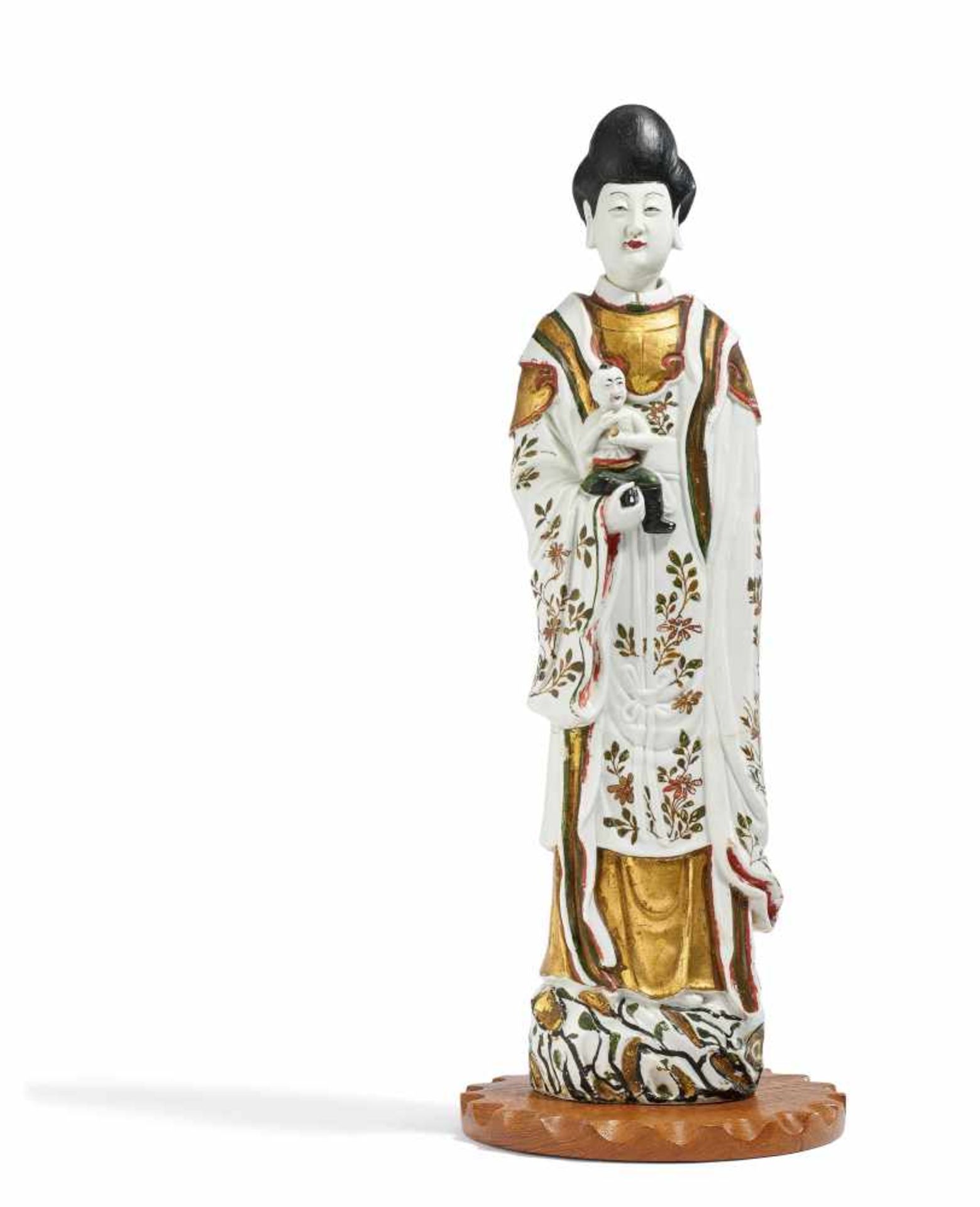 PAAR SELTENER, GROßER GUANYIN MIT KNABEN. China. Qing-Dynastie. Kangxi-Periode (1661-1722). Dehua, - Bild 3 aus 3