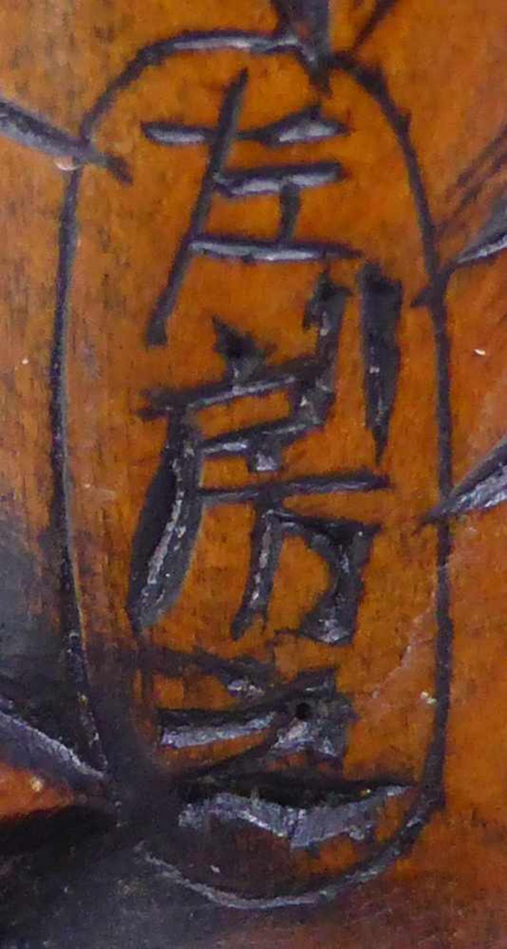 NETSUKE: SENNIN MIT KORB. Japan. Edo-Zeit. 18./19. Jh. Buchsbaum, fein geschnitzt und mit dunkel - Bild 2 aus 2