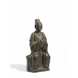 DAOISTISCHE UNSTERBLICHE. China. 17./18. Jh. Bronze mit dunkler Patina und Resten von