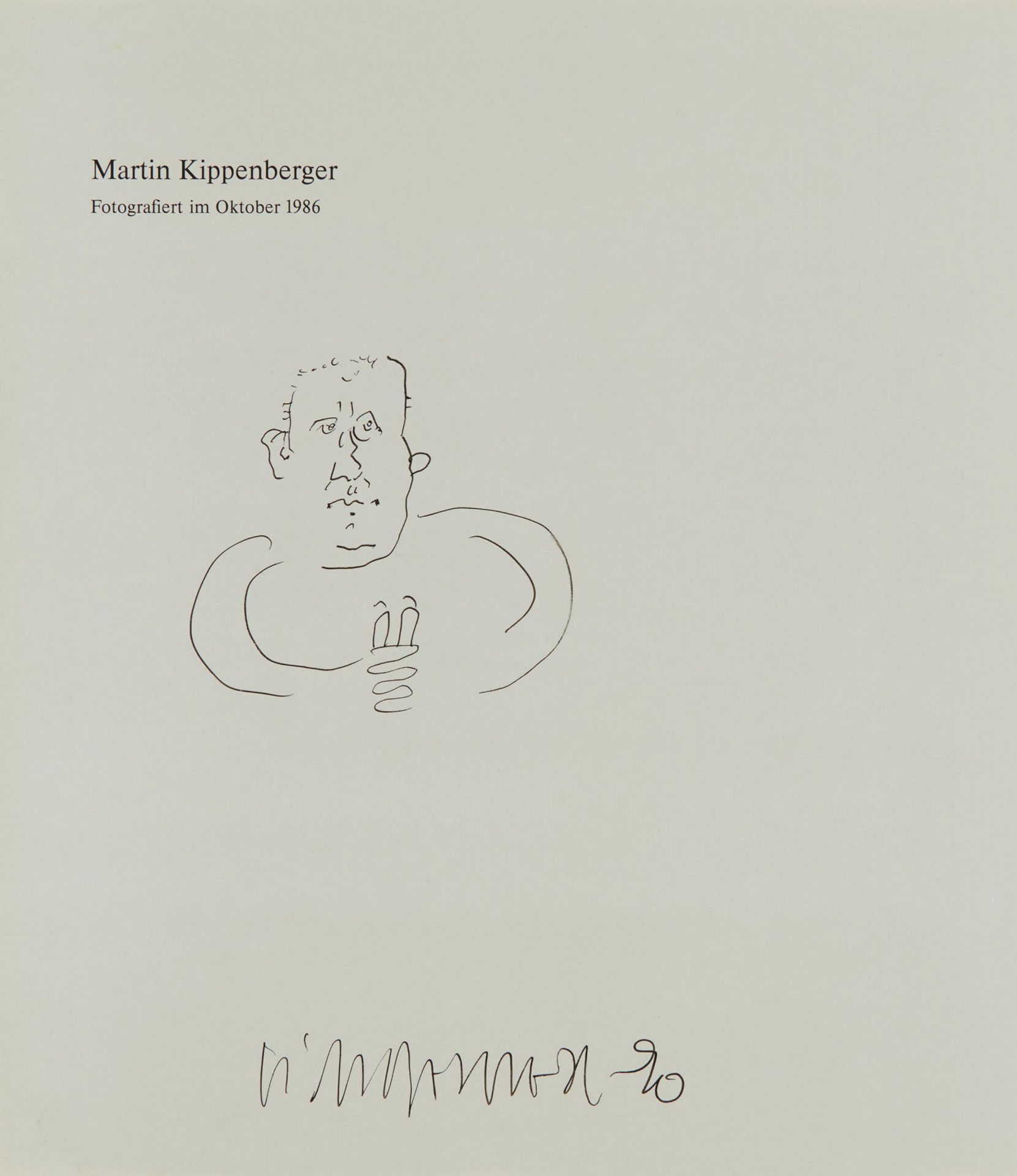 Kippenberger, Martin1953 Dortmund - 1997 WienOhne Titel (Selbstporträt?). 1990. Fineliner auf