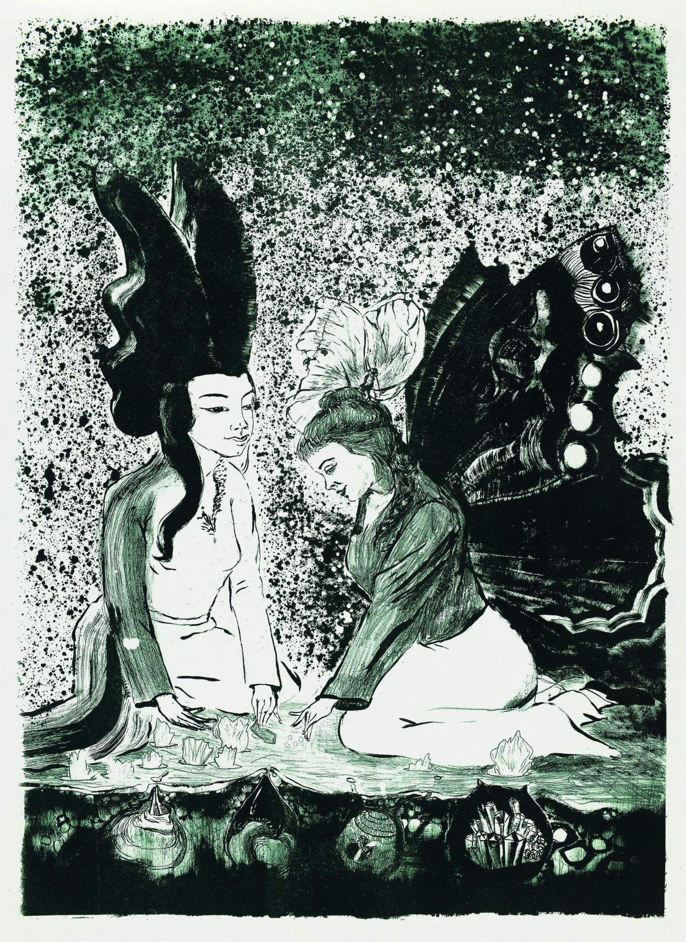 Loy, Rosa1958 Zwickau"Fünf Perlen". 2011. Lithografie auf Hahnemühle (Wasserzeichen). 70 x 50,5cm (