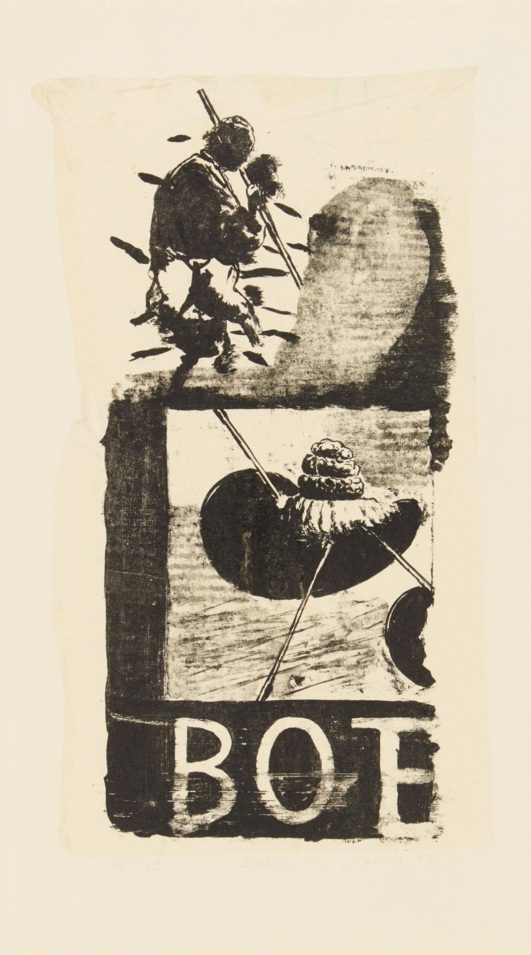 Rauch, Neo1960 Leipzig"Bote". 1993. Lithografie auf feinem China, aufgewalzt auf festes