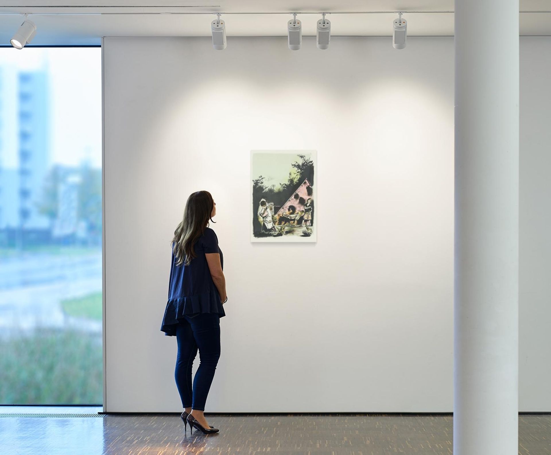 Rauch, Neo1960 Leipzig"Abendmelodie". 2011. Farbkreide- und Tuschelithografie auf Hahnemühle Alt - Bild 2 aus 2