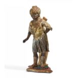 WOODEN FIGURE OF A STANDING MOOR. South Germany. 18th century. Wood carved and polychromed. Standing