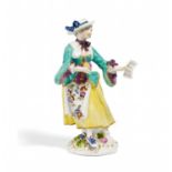 PORCELAIN FIGURINE OF A SINGER FROM THE GALLANT CHAPEL. Meissen. 18th century. Model J.J. Kaendler &