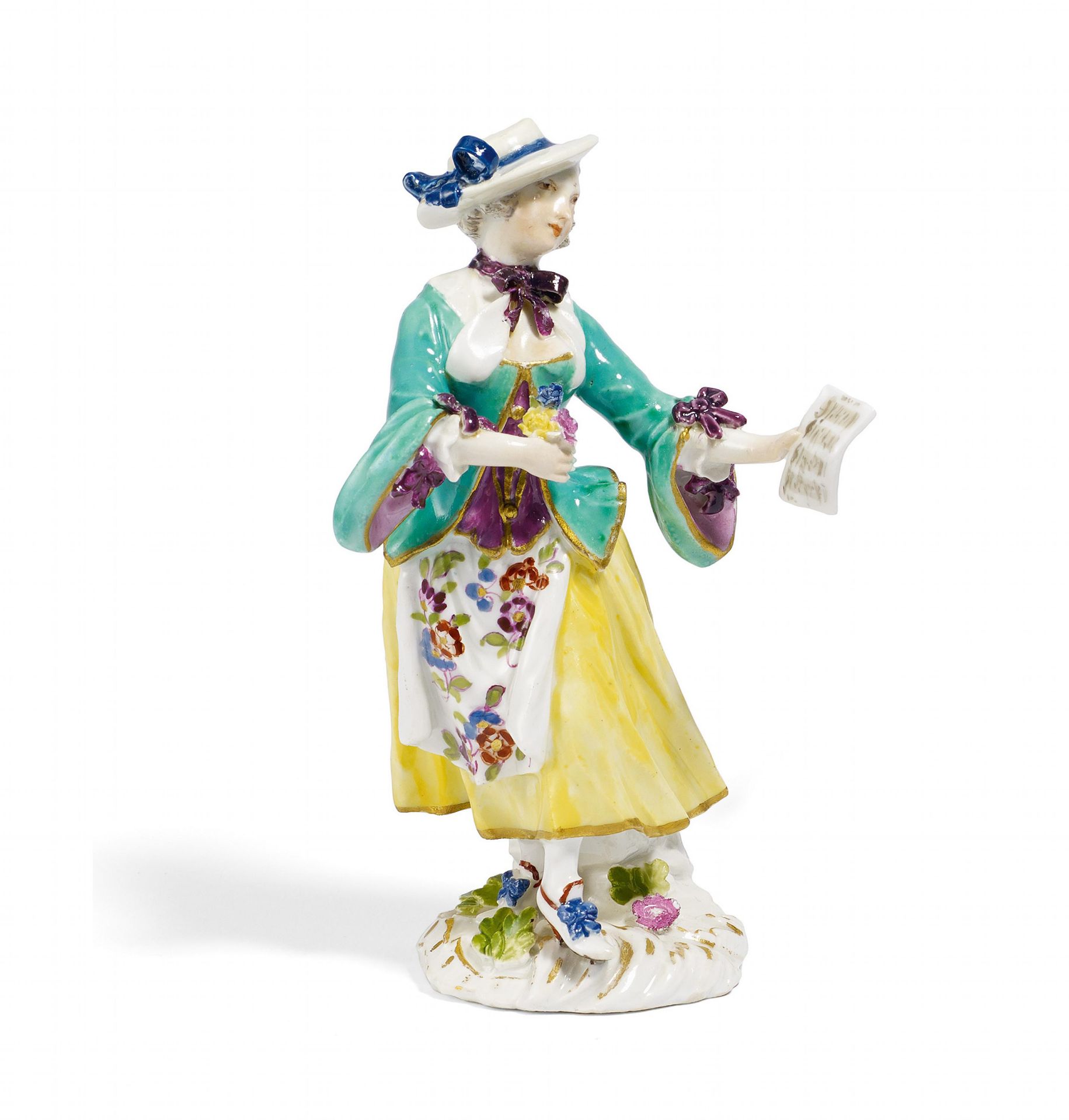 PORCELAIN FIGURINE OF A SINGER FROM THE GALLANT CHAPEL. Meissen. 18th century. Model J.J. Kaendler &