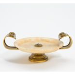 ANTIQUE-LIKE BASIN MADE OF BRONZE AND ALABASTER. Paris. 2nd half of the 19th century. Maison